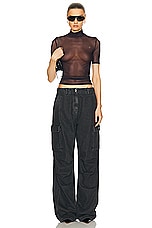 Coperni Denim Wide Leg Cargo Pant in Washed Black, view 5, click to view large image.