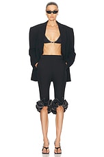 Coperni Zip Ruffles Tailored Trouser in Black, view 5, click to view large image.