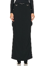 Coperni Tailored Cargo Maxi Skirt in Black, view 1, click to view large image.