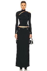Coperni Tailored Cargo Maxi Skirt in Black, view 4, click to view large image.
