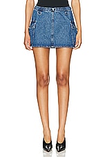 Coperni Cargo Mini Skirt in Washed Blue, view 1, click to view large image.
