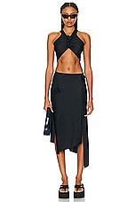 Coperni Flower Skirt in Black, view 5, click to view large image.