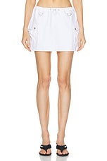 Coperni Denim Cargo Skirt in White, view 1, click to view large image.