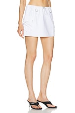 Coperni Denim Cargo Skirt in White, view 2, click to view large image.