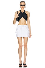 Coperni Denim Cargo Skirt in White, view 4, click to view large image.