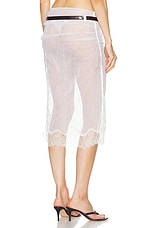 Coperni Wrinkled Organza Belt Skirt in White, view 3, click to view large image.
