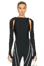 Coperni Cut Out Bodysuit in Black, view 1, click to view large image.