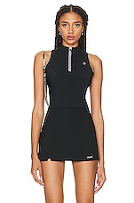 Coperni Zipped Sleeveless Bodysuit in Black, view 1, click to view large image.