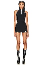 Coperni Zipped Sleeveless Bodysuit in Black, view 5, click to view large image.