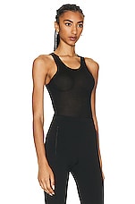 Coperni Lightweight Logo Tank Top in BLACK, view 2, click to view large image.