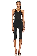 Coperni Lightweight Logo Tank Top in BLACK, view 4, click to view large image.