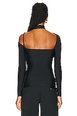 Coperni Asymetric Twisted Top in Black, view 4, click to view large image.