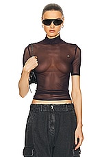 Coperni High Neck Fitted Top in Burgundy, view 1, click to view large image.