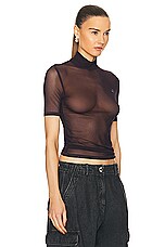 Coperni High Neck Fitted Top in Burgundy, view 2, click to view large image.