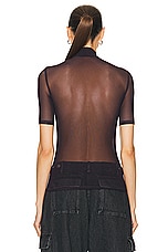 Coperni High Neck Fitted Top in Burgundy, view 4, click to view large image.