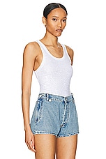 Coperni Crystal Embellished Logo Tank Top in Optic White, view 2, click to view large image.