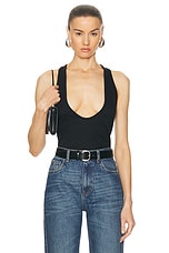 Coperni Deep Cut Lightweight Tank Top in Black, view 1, click to view large image.