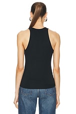 Coperni Deep Cut Lightweight Tank Top in Black, view 3, click to view large image.