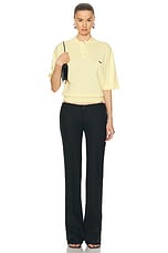 Coperni Knotted Short Sleeved Polo Top in Pale Yellow, view 4, click to view large image.
