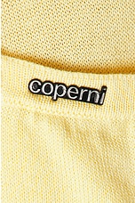 Coperni Knotted Short Sleeved Polo Top in Pale Yellow, view 5, click to view large image.
