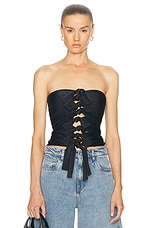 Coperni Jersey Knotted Gala Top in Black, view 1, click to view large image.