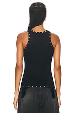 Coperni Studded Logo Tank Top in Black & Silver, view 3, click to view large image.