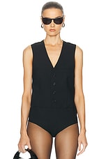 Coperni Vest Bodysuit Top in Black, view 1, click to view large image.