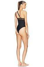 Coperni Asymmetric Swimsuit in Black, view 4, click to view large image.