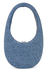 Coperni Denim Swipe Bag in Washed Blue, view 1, click to view large image.