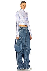 Coperni Denim Swipe Bag in Washed Blue, view 2, click to view large image.