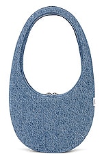 Coperni Denim Swipe Bag in Washed Blue, view 3, click to view large image.