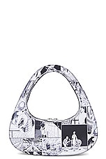 Coperni Comic Print Baguette Swipe Bag in Black & White, view 1, click to view large image.