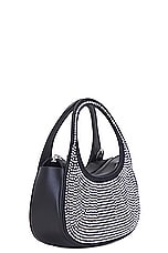 Coperni Crystal Embellished Micro Baguette Swipe Bag in Black Crystal, view 5, click to view large image.