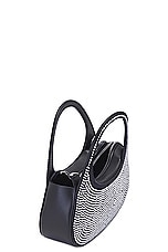 Coperni Crystal Embellished Micro Baguette Swipe Bag in Black Crystal, view 6, click to view large image.