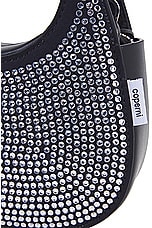 Coperni Crystal Embellished Micro Baguette Swipe Bag in Black Crystal, view 8, click to view large image.