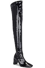 Coperni Patent Thigh High Boot in Black, view 2, click to view large image.
