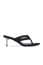 Coperni Branded Thong Sandal in Black, view 1, click to view large image.