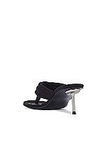Coperni Branded Thong Sandal in Black, view 3, click to view large image.