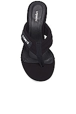 Coperni Branded Thong Sandal in Black, view 4, click to view large image.