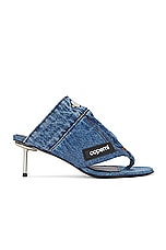 Coperni Denim Open Thong Sandal in Washed Blue, view 1, click to view large image.