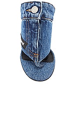 Coperni Denim Open Thong Sandal in Washed Blue, view 4, click to view large image.