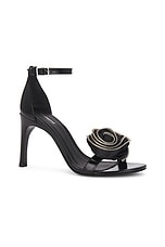 Coperni Flower Single Strap Sandals in Black, view 2, click to view large image.