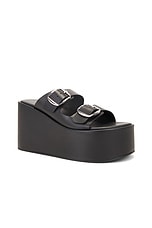 Coperni Buckle Wedge Sandal in Black, view 2, click to view large image.