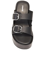 Coperni Buckle Wedge Sandal in Black, view 4, click to view large image.