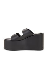 Coperni Buckle Wedge Sandal in Black, view 5, click to view large image.