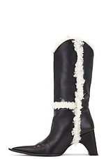 Coperni Bridge Cowboy Boot in Black & Off White, view 5, click to view large image.