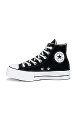 Converse Chuck Taylor All Star Platform Hi Tops Canvas in Black, White, White, view 5, click to view large image.