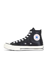 Converse Chuck 70 Leather in Black, White, & Egret, view 5, click to view large image.