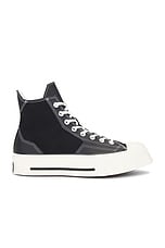 Converse Chuck 70 De Luxe Squared in Black, Black, & Egret, view 1, click to view large image.