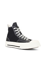 Converse Chuck 70 De Luxe Squared in Black, Black, & Egret, view 2, click to view large image.